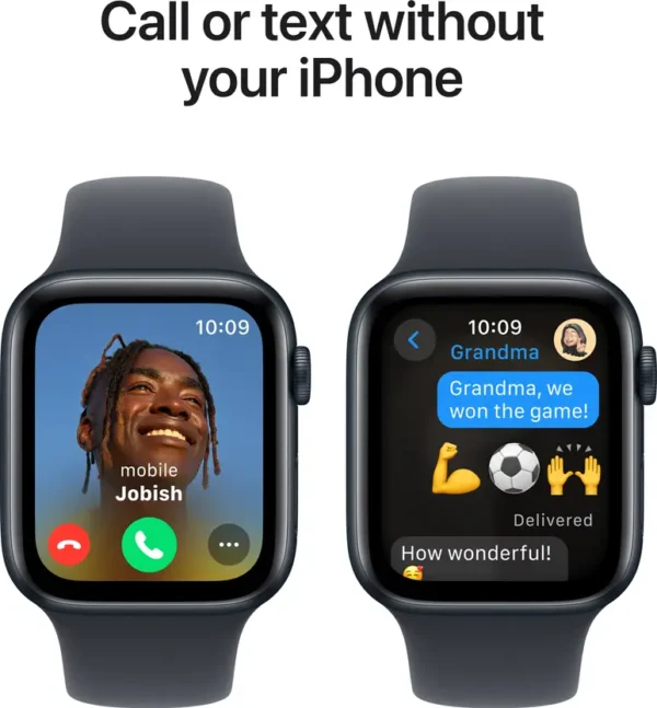 Apple Watch SE GPS 44mm Silver Aluminium with Denim Sport Band  ( Free Size) - Image 5