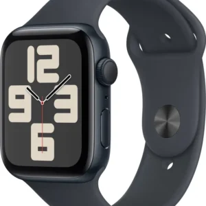 Apple Watch SE GPS 44mm Silver Aluminium with Denim Sport Band  ( Free Size)