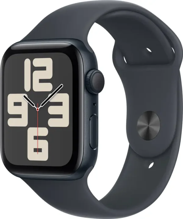 Apple Watch SE GPS 44mm Silver Aluminium with Denim Sport Band  ( Free Size)